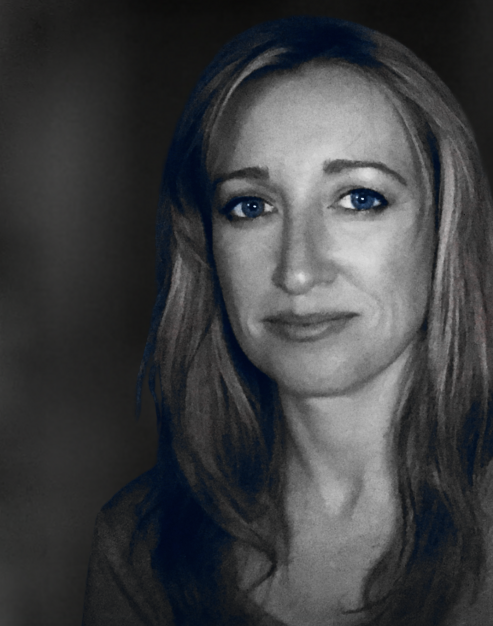 Black and white photo of Alioup Founder Marie Quinn Kamm